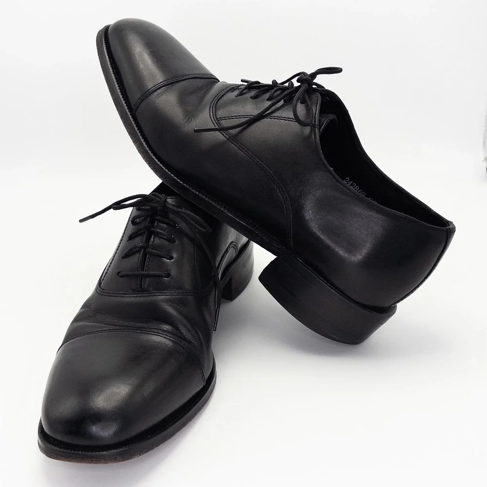 Florsheim Men's Black Leather Cap Toe Oxford Dress Shoes Size 8D Lace Up